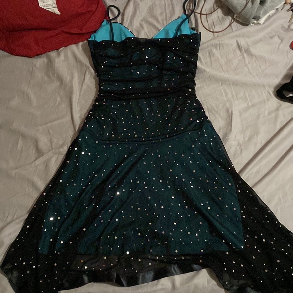 Blue and Black Dress